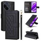 For Realme 11 5G Diamond Lattice Leather Flip Phone Case(Black) - 1