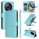 For Realme 11 Pro+ Diamond Lattice Leather Flip Phone Case(Mint Green) - 1