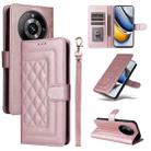 For Realme 11 Pro+ Diamond Lattice Leather Flip Phone Case(Rose Gold) - 1