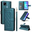 For Realme C15 / C25 / 7i Diamond Lattice Leather Flip Phone Case(Green) - 1