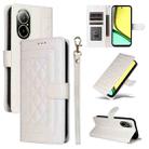 For Realme C67 4G Diamond Lattice Leather Flip Phone Case(White) - 1