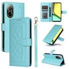 For Realme C67 4G Diamond Lattice Leather Flip Phone Case(Mint Green) - 1