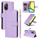 For Realme C67 4G Diamond Lattice Leather Flip Phone Case(Light Purple) - 1