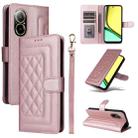 For Realme C67 4G Diamond Lattice Leather Flip Phone Case(Rose Gold) - 1