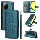 For Realme C67 4G Diamond Lattice Leather Flip Phone Case(Green) - 1