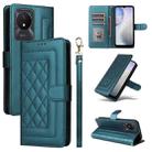 For vivo Y02 Diamond Lattice Leather Flip Phone Case(Green) - 1