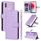For vivo Y3 / Y17 Diamond Lattice Leather Flip Phone Case(Light Purple) - 1