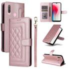 For vivo Y3 / Y17 Diamond Lattice Leather Flip Phone Case(Rose Gold) - 1