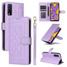 For vivo Y20 / Y20i Diamond Lattice Leather Flip Phone Case(Light Purple) - 1
