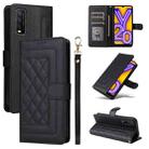 For vivo Y20 / Y20i Diamond Lattice Leather Flip Phone Case(Black) - 1