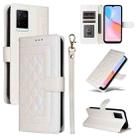 For vivo Y21 / Y33s Diamond Lattice Leather Flip Phone Case(White) - 1