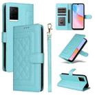 For vivo Y21 / Y33s Diamond Lattice Leather Flip Phone Case(Mint Green) - 1