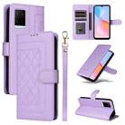 For vivo Y21 / Y33s Diamond Lattice Leather Flip Phone Case(Light Purple) - 1