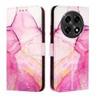 For OPPO A2 Pro 5G / A3 Pro 5G PT003 Marble Pattern Flip Leather Phone Case(Pink Purple Gold) - 1