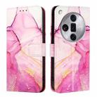 For OPPO Find X7 Ultra PT003 Marble Pattern Flip Leather Phone Case(Pink Purple Gold) - 1