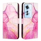 For OPPO Reno 11F 5G Global PT003 Marble Pattern Flip Leather Phone Case(Pink Purple Gold) - 1