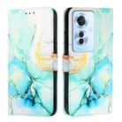 For OPPO Reno 11F 5G Global PT003 Marble Pattern Flip Leather Phone Case(Green) - 1