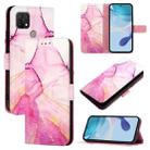 For OPPO A15 / A15s / A35 2021 PT003 Marble Pattern Flip Leather Phone Case(Pink Purple Gold) - 1