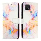For OPPO A15 / A15s / A35 2021 PT003 Marble Pattern Flip Leather Phone Case(Galaxy Marble White) - 2