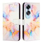 For OPPO A60 4G Global PT003 Marble Pattern Flip Leather Phone Case(Galaxy Marble White) - 2