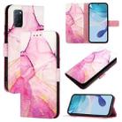 For OPPO A72 / A52 / A92 4G PT003 Marble Pattern Flip Leather Phone Case(Pink Purple Gold) - 1