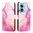 For OPPO A77 5G / A97 5G PT003 Marble Pattern Flip Leather Phone Case(Pink Purple Gold) - 2