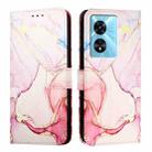 For OPPO A77 5G / A97 5G PT003 Marble Pattern Flip Leather Phone Case(Rose Gold) - 2