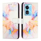 For OPPO A77 5G / A97 5G PT003 Marble Pattern Flip Leather Phone Case(Galaxy Marble White) - 2