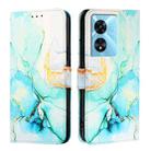 For OPPO A77 5G / A97 5G PT003 Marble Pattern Flip Leather Phone Case(Green) - 2