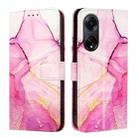 For OPPO A98 5G / F23 5G India PT003 Marble Pattern Flip Leather Phone Case(Pink Purple Gold) - 2