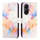 For OPPO A98 5G / F23 5G India PT003 Marble Pattern Flip Leather Phone Case(Galaxy Marble White) - 2