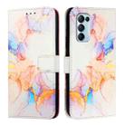 For OPPO Reno5 4G / 5G / Find X3 Lite PT003 Marble Pattern Flip Leather Phone Case(Galaxy Marble White) - 2