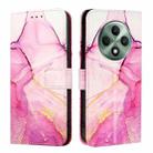 For OPPO Reno12 F 5G Global PT003 Marble Pattern Flip Leather Phone Case(Pink Purple Gold) - 2