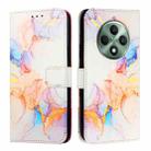 For OPPO Reno12 F 5G Global PT003 Marble Pattern Flip Leather Phone Case(Galaxy Marble White) - 2