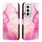 For OPPO Reno12 Global PT003 Marble Pattern Flip Leather Phone Case(Pink Purple Gold) - 2