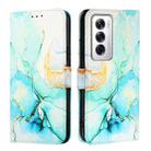 For OPPO Reno12 Global PT003 Marble Pattern Flip Leather Phone Case(Green) - 2