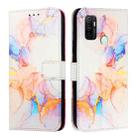 For OPPO A53s 4G / A33 2020 4G PT003 Marble Pattern Flip Leather Phone Case(Galaxy Marble White) - 3