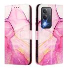 For OPPO A80 5G EU Version PT003 Marble Pattern Flip Leather Phone Case(Pink Purple Gold) - 3