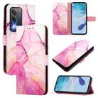 For OPPO K12x 5G Global PT003 Marble Pattern Flip Leather Phone Case(Pink Purple Gold) - 1