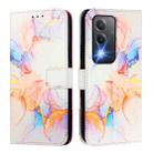 For OPPO A3 Pro 5G India PT003 Marble Pattern Flip Leather Phone Case(Galaxy Marble White) - 3