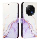For OPPO A5 Pro China PT003 Marble Pattern Flip Leather Phone Case(White Purple) - 3