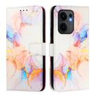 For OPPO Reno13 F 5G Global PT003 Marble Pattern Flip Leather Phone Case(Galaxy Marble White) - 3