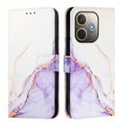 For OPPO A5 Pro 5G Global PT003 Marble Pattern Flip Leather Phone Case(White Purple) - 3
