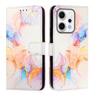 For OPPO Reno14 Pro 5G Global PT003 Marble Pattern Flip Leather Phone Case(Galaxy Marble White) - 2