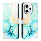 For OPPO Reno14 Pro 5G Global PT003 Marble Pattern Flip Leather Phone Case(Green) - 2