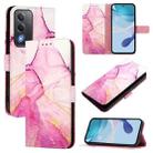 For OPPO A5 5G Global PT003 Marble Pattern Flip Leather Phone Case(Pink Purple Gold) - 1