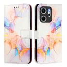 For OPPO Reno14 F 5G PT003 Marble Pattern Flip Leather Phone Case(Galaxy Marble White) - 2
