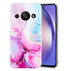 For Samsung Galaxy A3 4G IMD Marble Pattern TPU Phone Case(Pink Blue) - 1