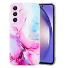 For Samsung Galaxy A25 IMD Marble Pattern TPU Phone Case(Pink Blue) - 1