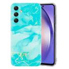 For Samsung Galaxy A55 5G IMD Marble Pattern TPU Phone Case(Green) - 1